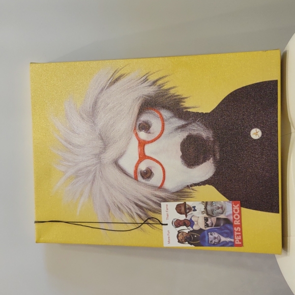Andy Warhol yellow banana dog red glasses Pets Rock Canvas Wall art Home Decor